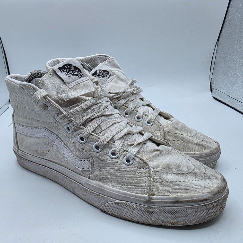 Vans Sk8-Hi Womens 9 Triple White High Top Sneakers Shoes Casual Walking Skate